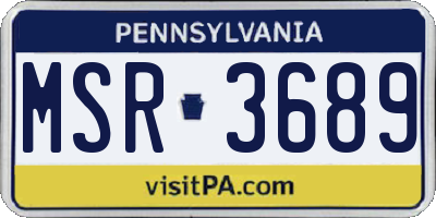 PA license plate MSR3689