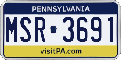 PA license plate MSR3691
