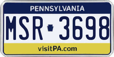PA license plate MSR3698