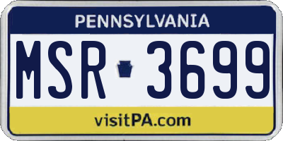 PA license plate MSR3699