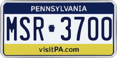 PA license plate MSR3700