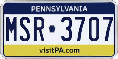 PA license plate MSR3707