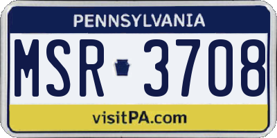 PA license plate MSR3708