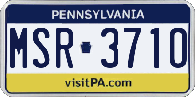 PA license plate MSR3710