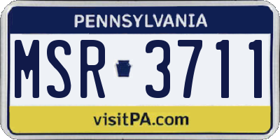 PA license plate MSR3711