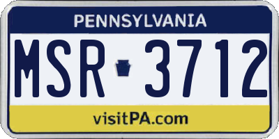 PA license plate MSR3712