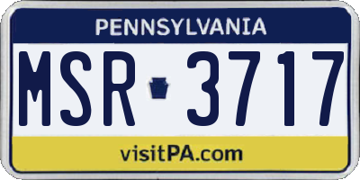 PA license plate MSR3717
