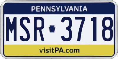 PA license plate MSR3718