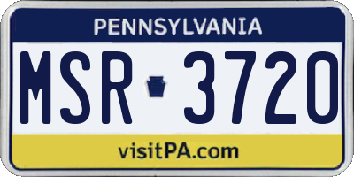 PA license plate MSR3720