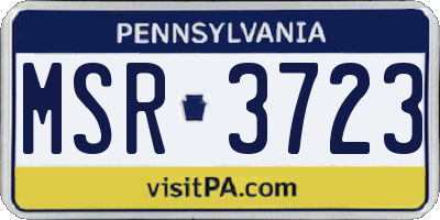 PA license plate MSR3723