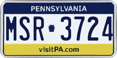 PA license plate MSR3724