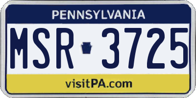 PA license plate MSR3725