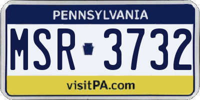 PA license plate MSR3732