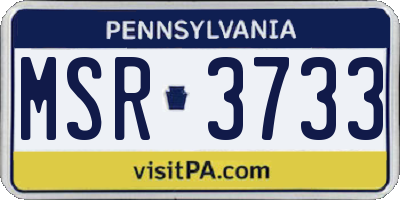 PA license plate MSR3733