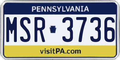 PA license plate MSR3736