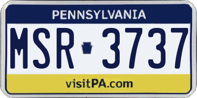 PA license plate MSR3737