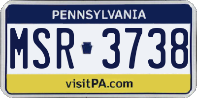 PA license plate MSR3738