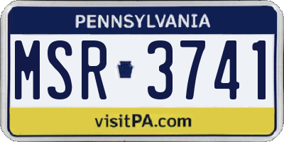 PA license plate MSR3741