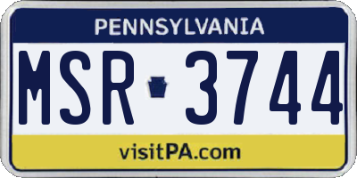 PA license plate MSR3744