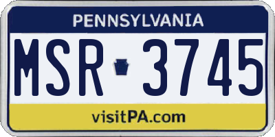 PA license plate MSR3745
