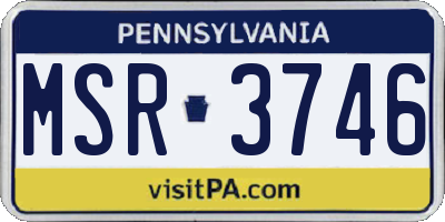 PA license plate MSR3746