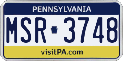 PA license plate MSR3748