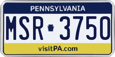 PA license plate MSR3750