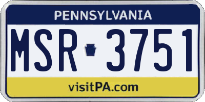 PA license plate MSR3751