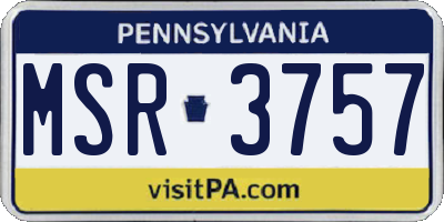 PA license plate MSR3757