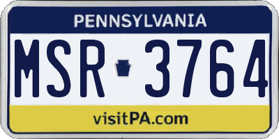 PA license plate MSR3764