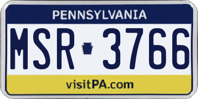 PA license plate MSR3766