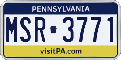 PA license plate MSR3771