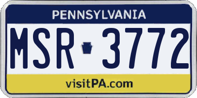 PA license plate MSR3772