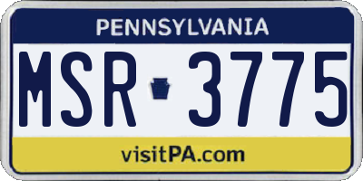 PA license plate MSR3775