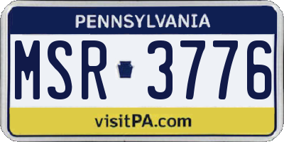 PA license plate MSR3776