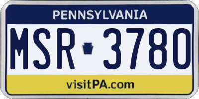 PA license plate MSR3780