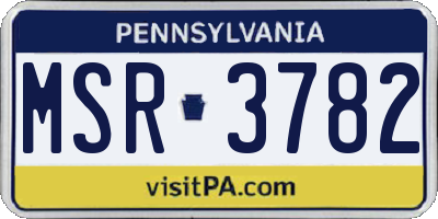 PA license plate MSR3782