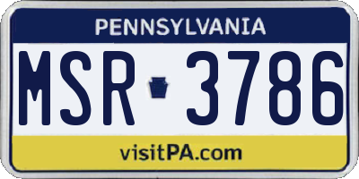 PA license plate MSR3786