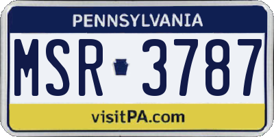 PA license plate MSR3787