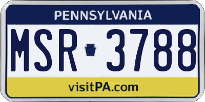PA license plate MSR3788