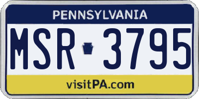 PA license plate MSR3795