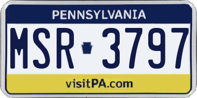 PA license plate MSR3797