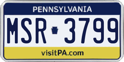 PA license plate MSR3799