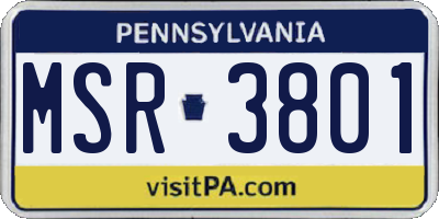PA license plate MSR3801
