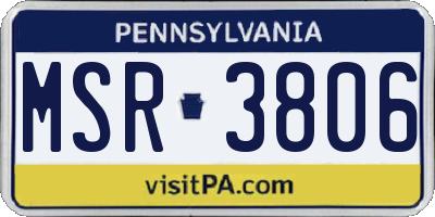 PA license plate MSR3806