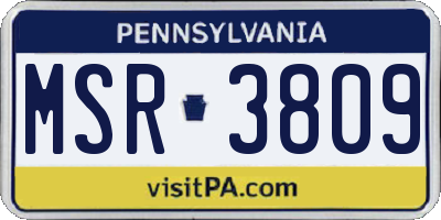 PA license plate MSR3809
