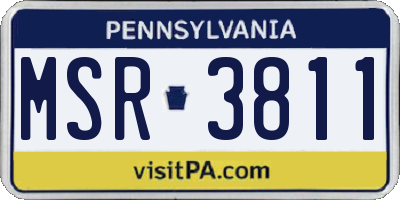 PA license plate MSR3811