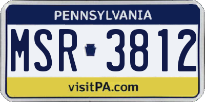 PA license plate MSR3812