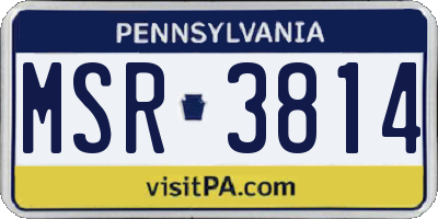 PA license plate MSR3814