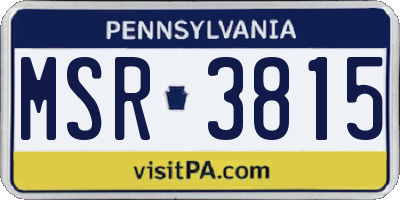 PA license plate MSR3815